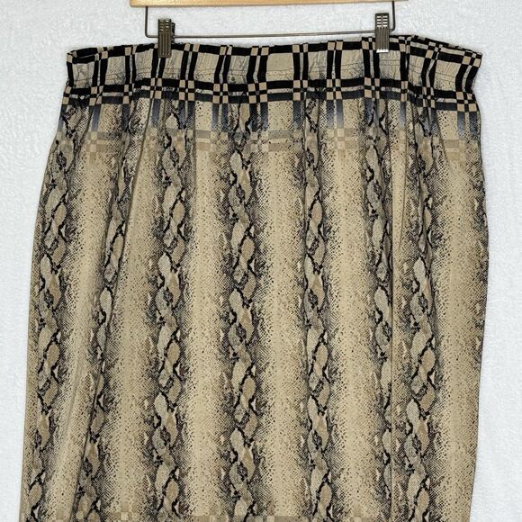 Mlle Gabrielle Tan Black Print Travel Knit Skirt Women's Size 3x Business Casual - Picture 13 of 15